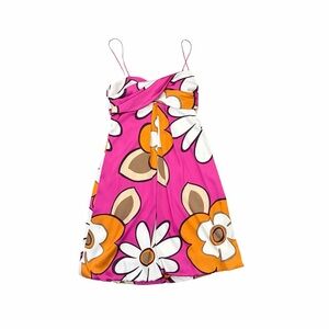 Vintage Cache Mini Dress Retro Flower Print Bubble Hem 2